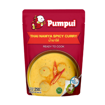 Packet of Pumpui Thai Nam Ya Spicy Curry 250g, ready-to-cook Southern Thai spicy fish curry with coconut milk