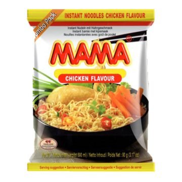 Packet of MAMA Instant Noodles Chicken Flavour Big Pack 90g, classic Thai chicken ramen