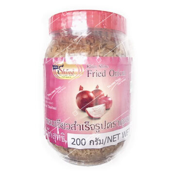 Jar of Khun Shine Fried Shallot 200g, crispy and aromatic Thai garnish for biryani and soup
