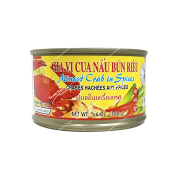 Can of Nang Fah Minced Crab in Spices 160g, essential seasoning for Bun Rieu and Thai crab noodle soup
