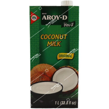 Carton of Aroy-D 100% UHT Coconut Milk, 1 Litre
