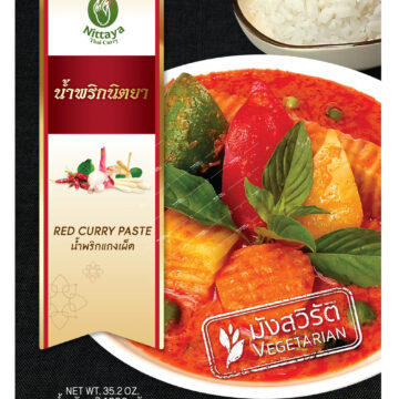 Nittaya Red Curry Paste (Vegetarian) – A flavorful Thai curry paste, ideal for cooking spicy and aromatic red curry.