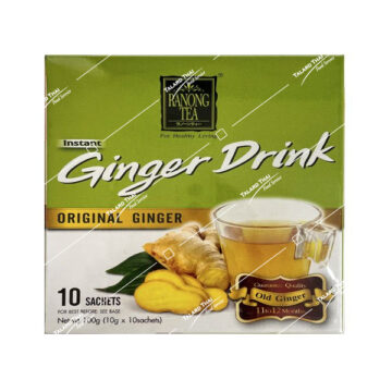 Box of Ranong Tea Xtra Mature Ginger Drink Original, 10 sachets of 100% instant ginger