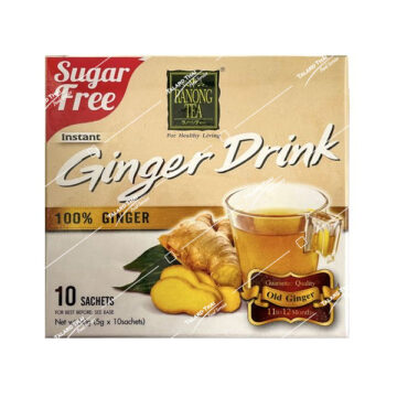 Box of Ranong Tea Xtra Mature Ginger Drink - Sugar Free, 10 sachets of 100% instant ginger