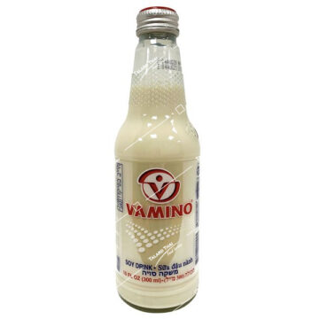 Glass bottle of Vamino Soy Milk Original Flavour 300ml