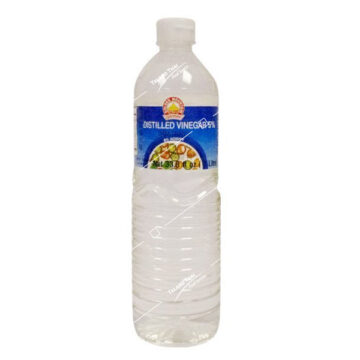 Bottle of Golden Mountain Distilled Vinegar 1 Litre, clear Thai distilled vinegar 5% for cooking and sauces, vegan friendly