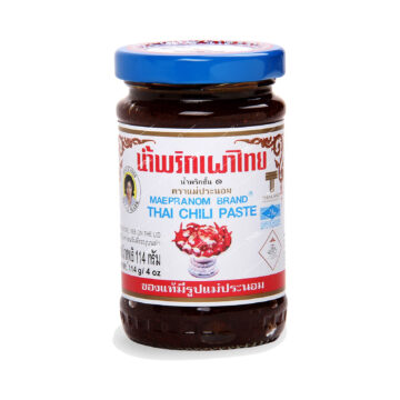 ar of Mae Pranom Thai Chilli Paste 228g, authentic Thai roasted chili jam (Nam Prik Pao)