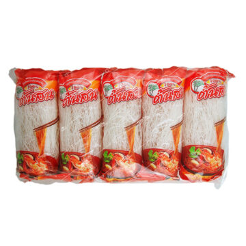Pack of Pine Brand Bean Vermicelli 5 x 80g, premium Thai mung bean glass noodles, vegan friendly