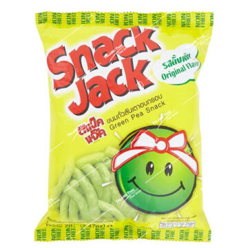 Bag of Snack Jack Green Pea Original Flavour 62g, legendary Thai non-fried healthy snack