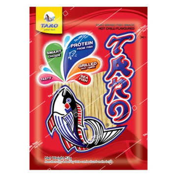 Package of Taro Fish Snack Hot Chilli Flavour 52g.