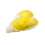 Durian Without Cover - Two pieces of peeled Monthong durian in vacuum-sealed packaging