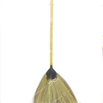 Traditional Thai Grass Broom with Bamboo Handle, Premium Quality