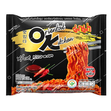 Mama Oriental Kitchen Noodle Hot Korean – A hot and flavorful instant noodle dish with bold Korean spices, ideal for a satisfying and quick meal.