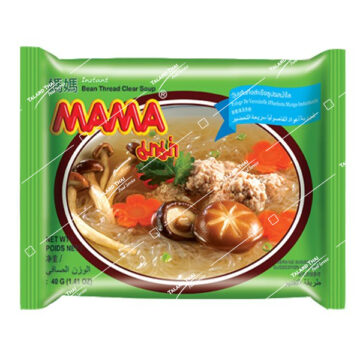 Packet of MAMA Instant Mung Bean Vermicelli Clear Soup 40g, authentic Thai bean thread noodles