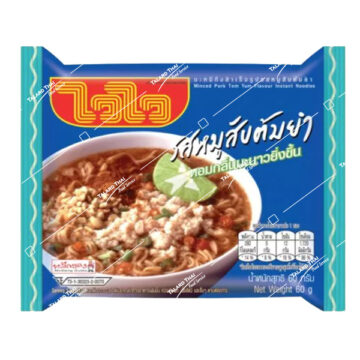 Packet of Wai Wai Minced Pork Tom Yum Flavour instant noodles, 60g