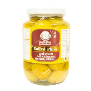 Jar of Twin Tusk Salted Plum 450g, authentic Thai preserved salted plum for drinks and cooking