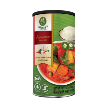 Can of Nittaya Red Curry Paste (Vegan) 400g, Gluten-Free and Trans Fat Free