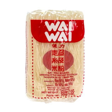Packet of Wai Wai Rice Vermicelli (200g), authentic vegan Thai rice noodles