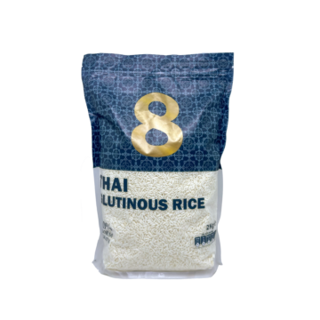 Bag of Number 8 Thai Glutinous Rice (2kg), premium Thai sticky rice