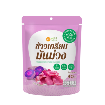 MK Wellness Purple Sweet Potato Crackers – healthy, crunchy snack made from purple sweet potatoes.