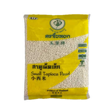 Bag of Jade Leaf Small Tapioca White Pearl (400g), authentic Thai sago pearls for desserts
