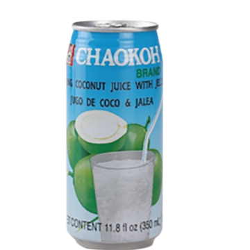 Can of Chaokoh Young Coconut Juice with Jelly (350ml), refreshing Thai beverage