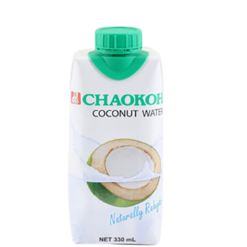 Carton of Chaokoh Coconut Water (UHT) 330ml, Natural Refreshing Thai Drink