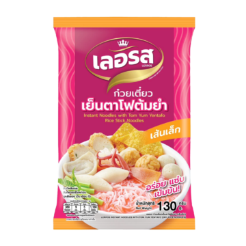 Pack of Lerros Instant Rice Stick Noodles, Tom Yum Yentafo Flavour, 130g