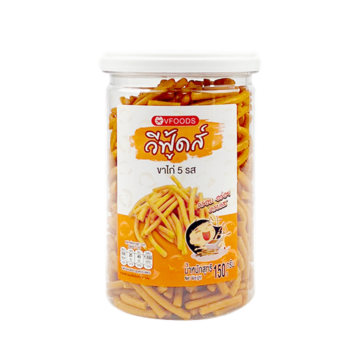 Jar of Vfoods Tasty Sticks Biscuits (150g), crunchy Thai "Kha Kai" five tasty flavors