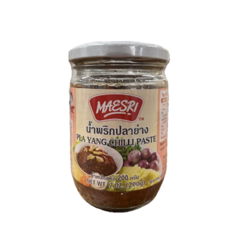 Jar of Maesri Pla Yang Chilli Paste (200g), Authentic Thai Roasted Fish Chilli Dip