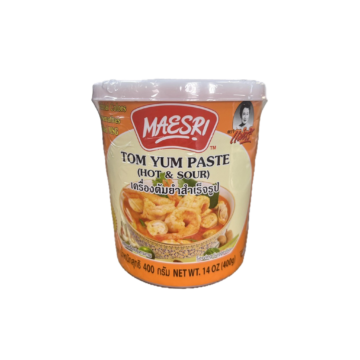 Tub of Maesri Tom Yum Paste 400g, Authentic Thai Hot and Sour Soup Base