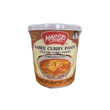 Tub of Maesri Yellow Curry Paste (Karee) 400g, Authentic Thai Curry Base