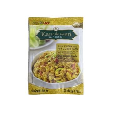 Packet of Kanokwan Kua Kling Stir Fry Curry Paste (50g), Authentic Southern Thai Fiery Dish