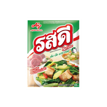 Ros Dee Pork Flavour Seasoning Powder 400g pack showing stir-fried kale with crispy pork.