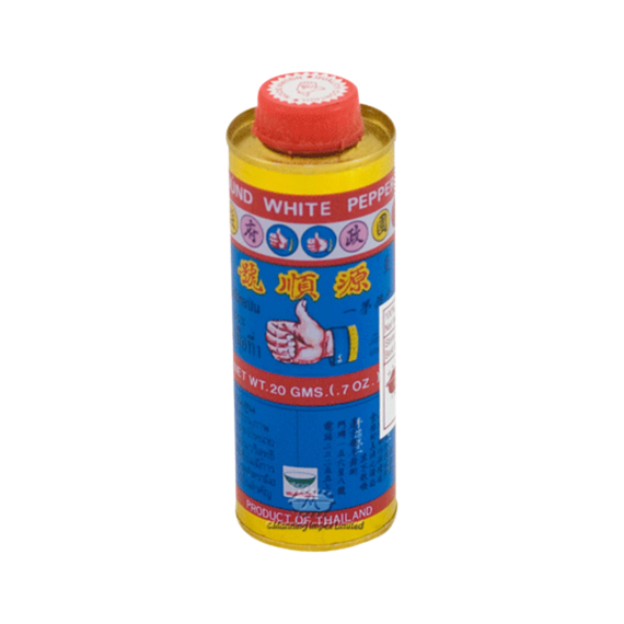 Hand Brand Ground White Pepper Powder 20g tin packaging (Nguan Soon).
