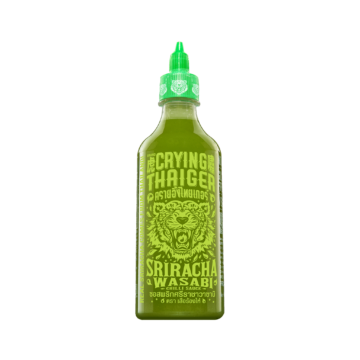 Crying Thaiger Sriracha Chilli Sauce Wasabi – A bottle of spicy sriracha sauce with wasabi, offering a bold, fiery flavor for dipping and cooking.