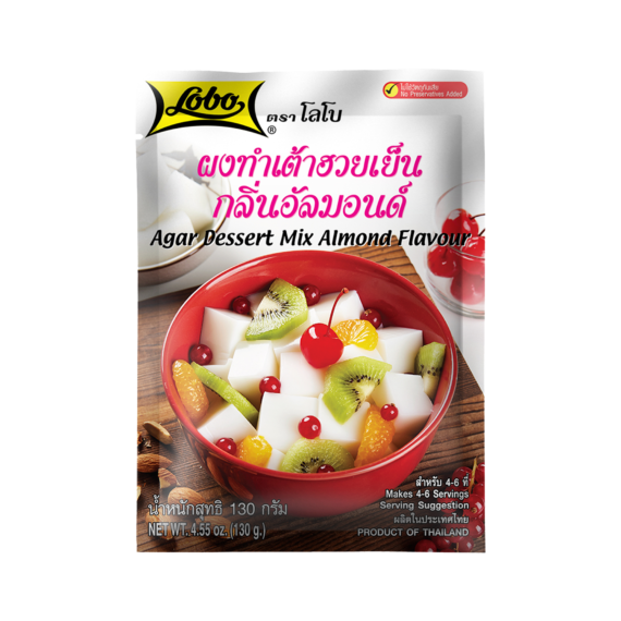Packet of Lobo Agar Dessert Mix Almond Flavour (130g), Thai Almond Jelly Powder