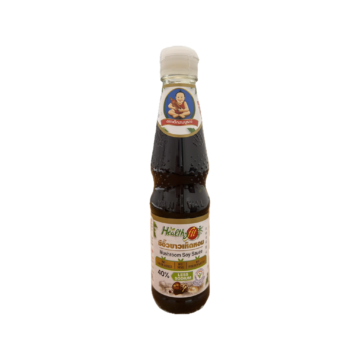 Bottle of Dek Som Boon Mushroom Soy Sauce Less Sodium (300ml), Healthy Boy Brand