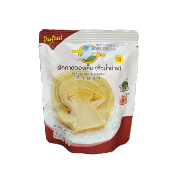 Pouch of Pigeon Pickled Mustard Green 145g, authentic Thai preserved vegetable for porridge and stir-fry
