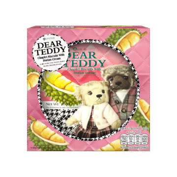 Box of Dear Teddy Chaplet Biscuits with Durian Cream