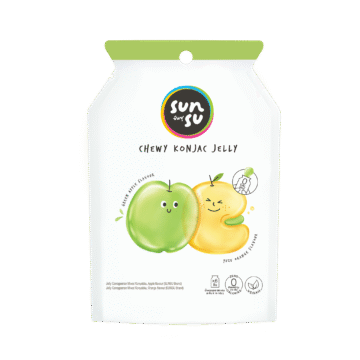 Pack of Sunsu Chewy Konjac Jelly, Apple & Orange Flavour, 0 Calories
