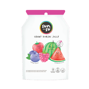 Pack of Sunsu Chewy Konjac Jelly, Watermelon & Mixed Berry Flavour, 0 Calories