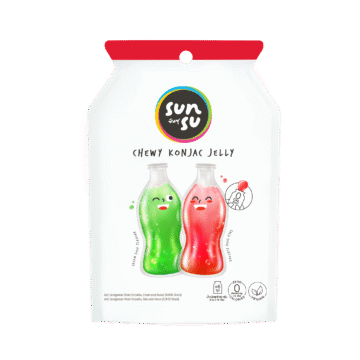 Pack of Sunsu Chewy Konjac Jelly, Sala Soda & Cream Soda Flavour, 0 Calories