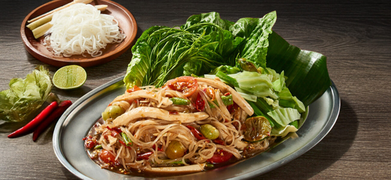 Gluten-Free Thai Spicy Rice Noodle Salad (Tum Sen Lek)