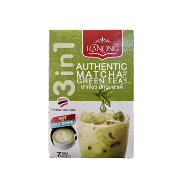Box of Ranong Tea 3in1 Matcha Green Tea Latte Mix
