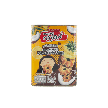 Tin of VFoods Coconut Biscuits with Pineapple Jam