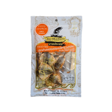 Nai Pramong Chilli Fish Snack, seasoned yellow stripe trevally, 40g packet