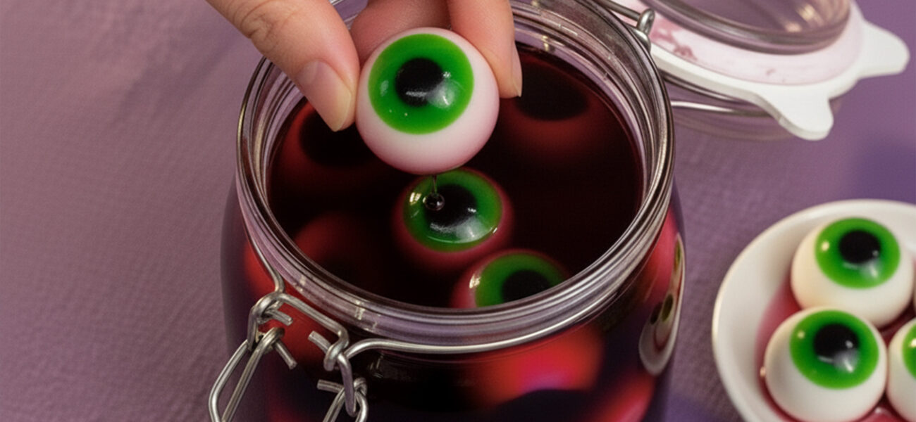 Spooky Coconut Jelly Eyeballs (วุ้นลูกตากะทิ)