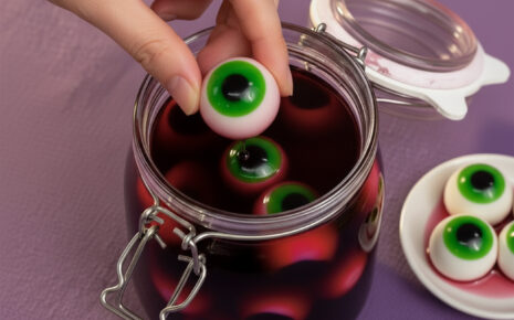 Spooky Coconut Jelly Eyeballs (วุ้นลูกตากะทิ)