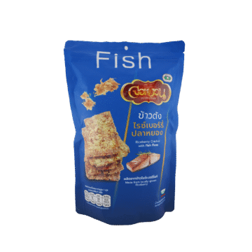 Bag of Jornguan Riceberry Cracker with Fish Floss, 90g